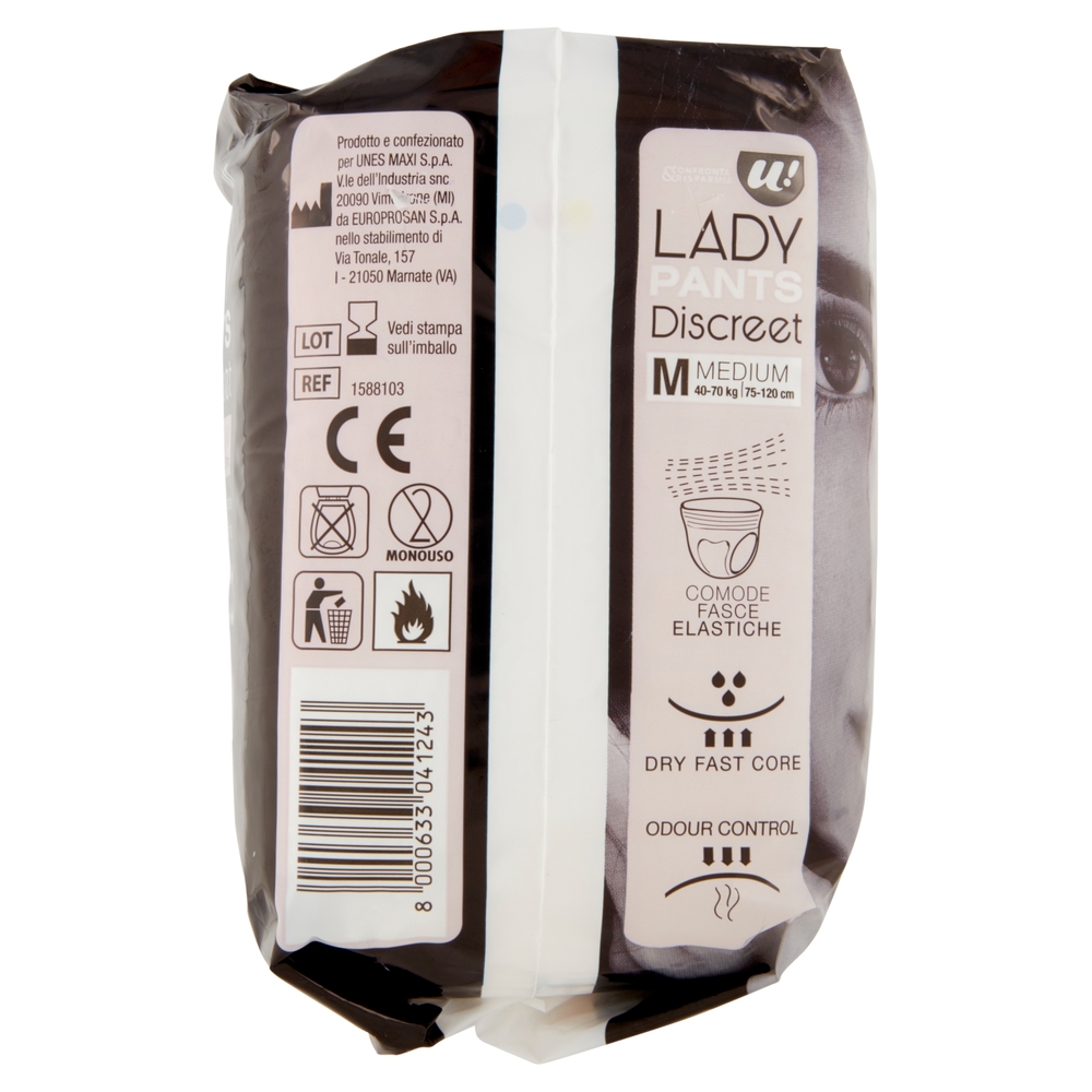 Lady Pants Discreet Medium U! Confronta e Risparmia - 8 Pezzi